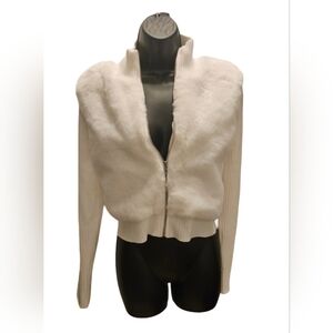 Faux Fur Cardigan Sweater/Zip Jacket